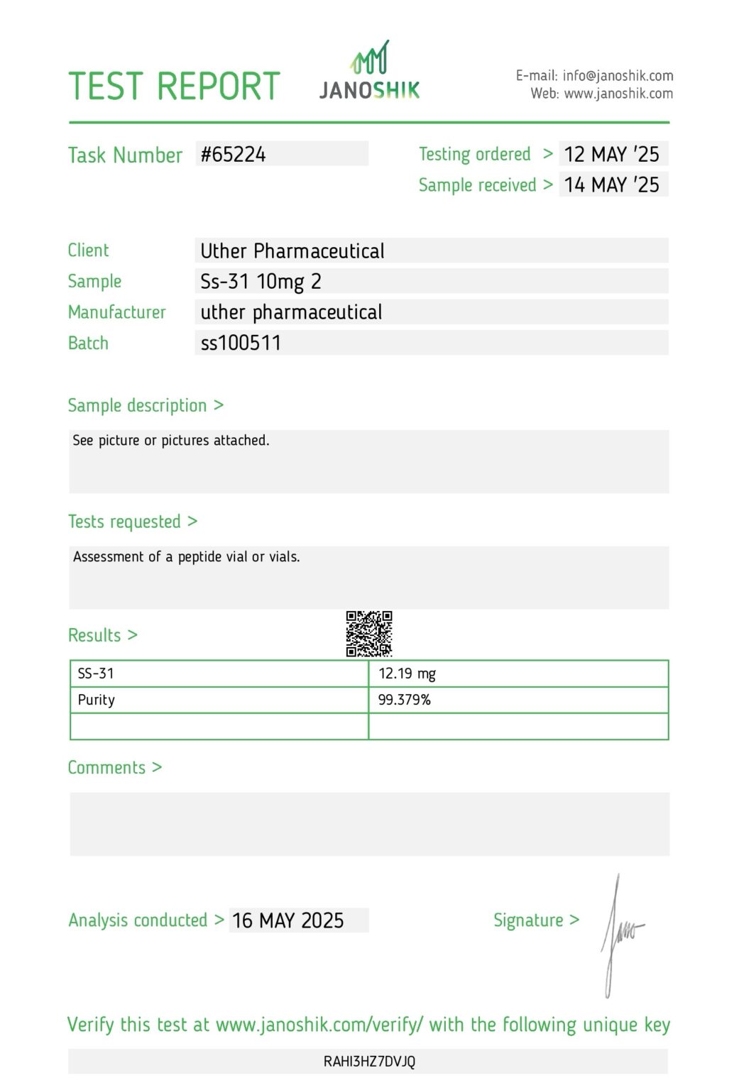 ss 31 (elamipretide) vial/kit