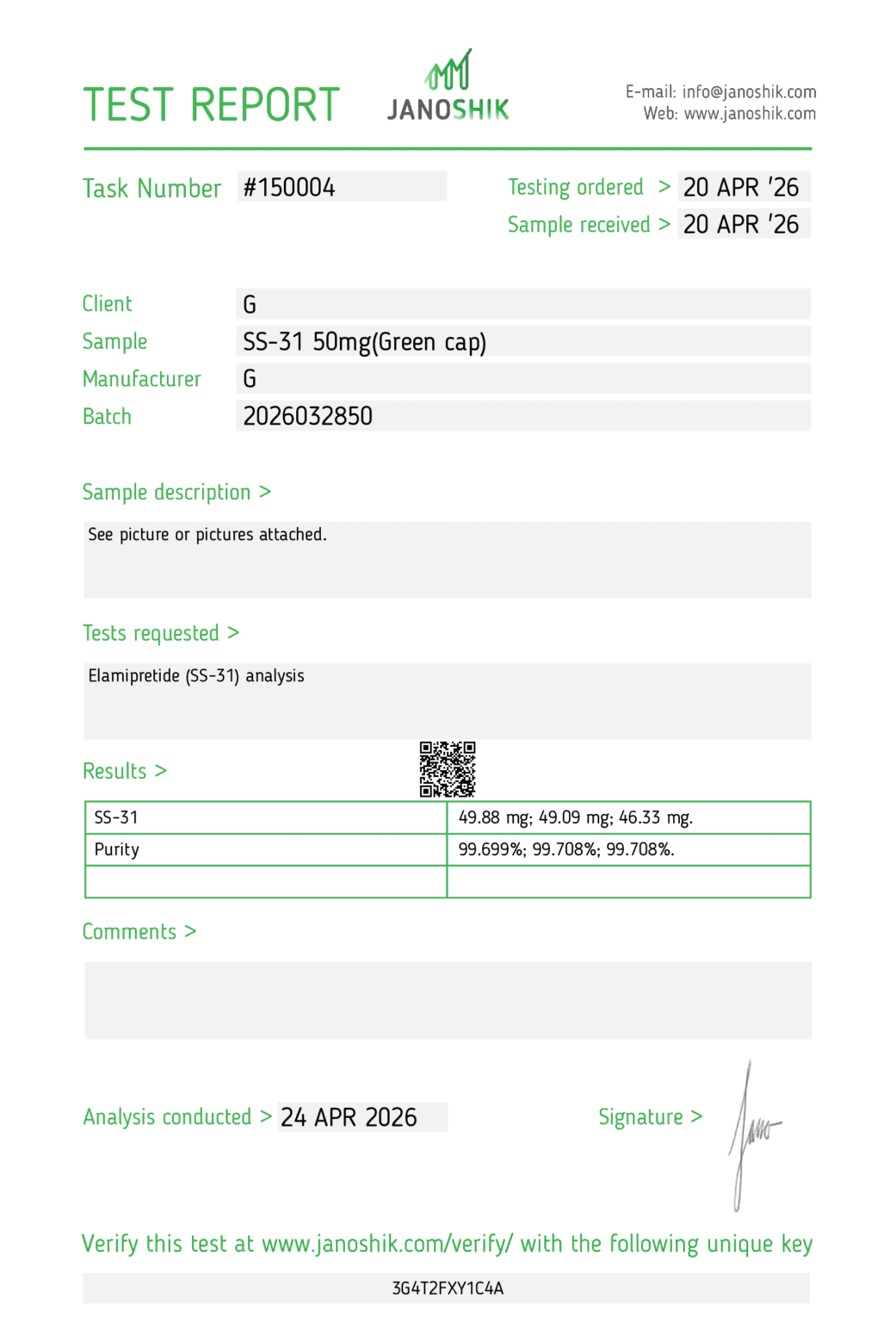 ss 31 (elamipretide) vial/kit